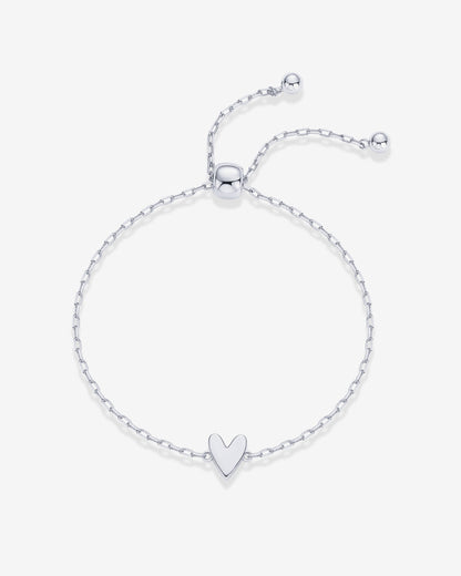 Heart Duo Charm Solitaire Bracelet