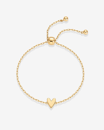 Heart Duo Charm Solitaire Bracelet