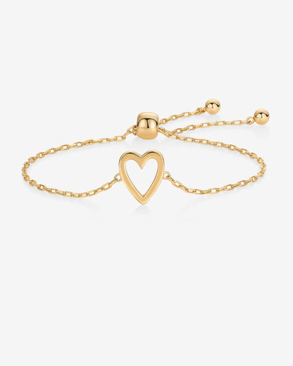 Heart Duo Charm Solitaire Bracelet