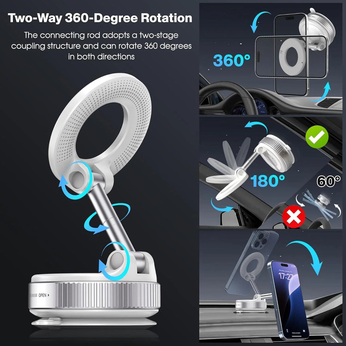 Heavy-duty 360° Vacuum Magnetic Phone Holder FREE
