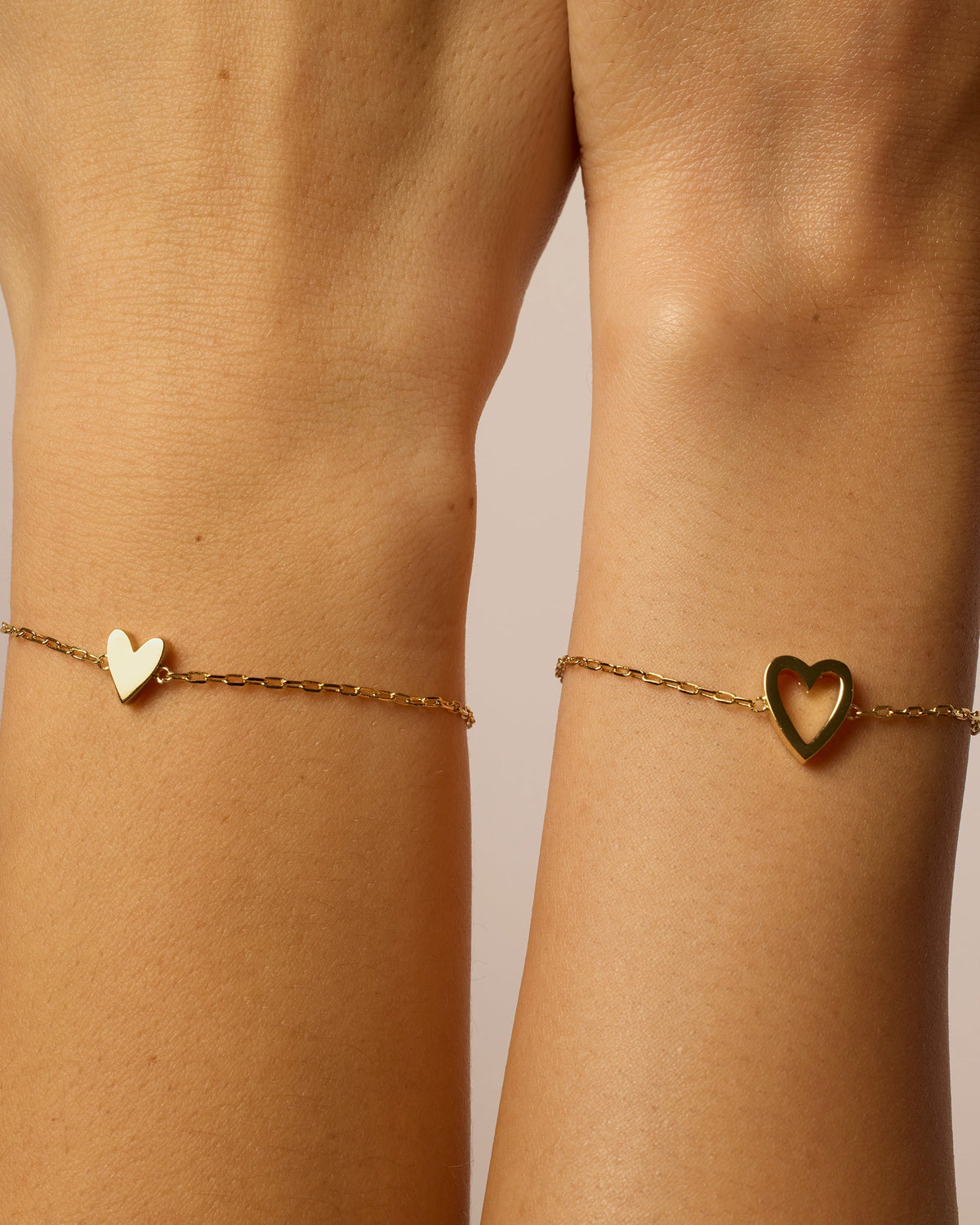 Heart Duo Charm Solitaire Bracelet